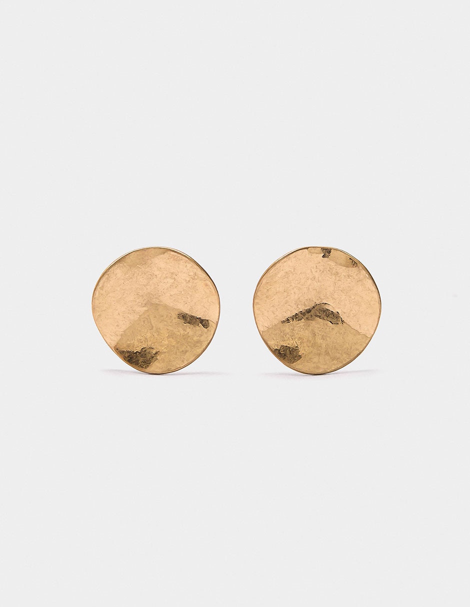 Aretes Golden Basics con acabado liso perla