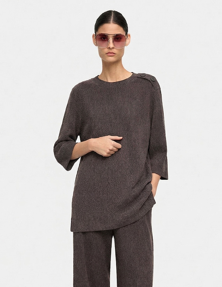 Suéter cuello redondo para mujer