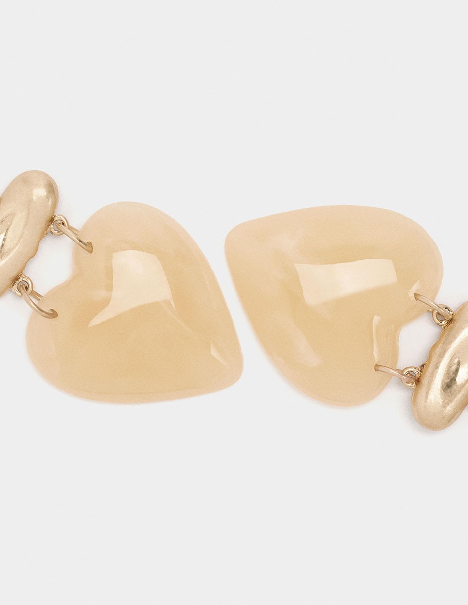 Aretes Golden Basics Extra con acabado liso perla 2