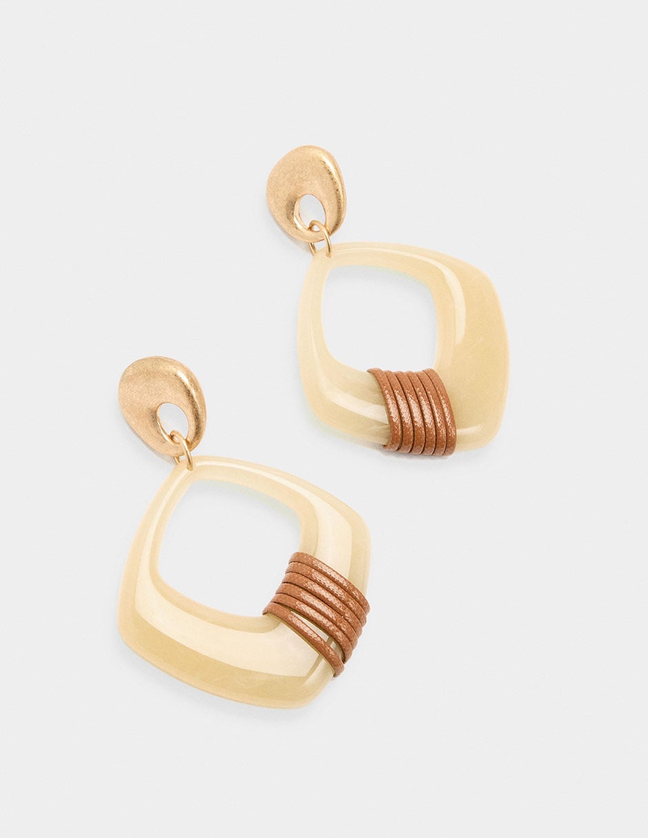 Aretes Golden Basics Extra con acabado liso perla 2