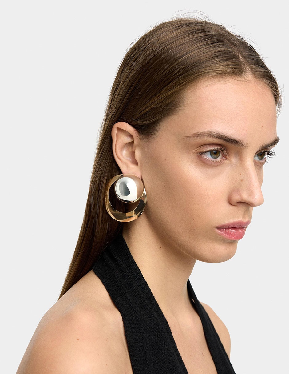 Aretes Silver Not So Basic con acabado liso perla 2