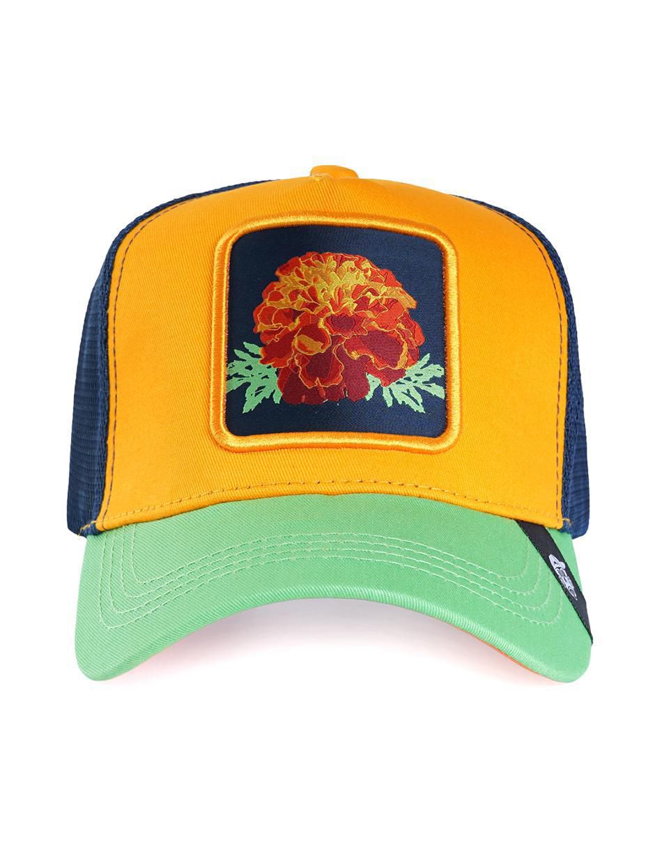 Gorra visera curva broche casual flor de cempasúchil unisex Gorra visera curva broche casual flor de cempasúchil unisex