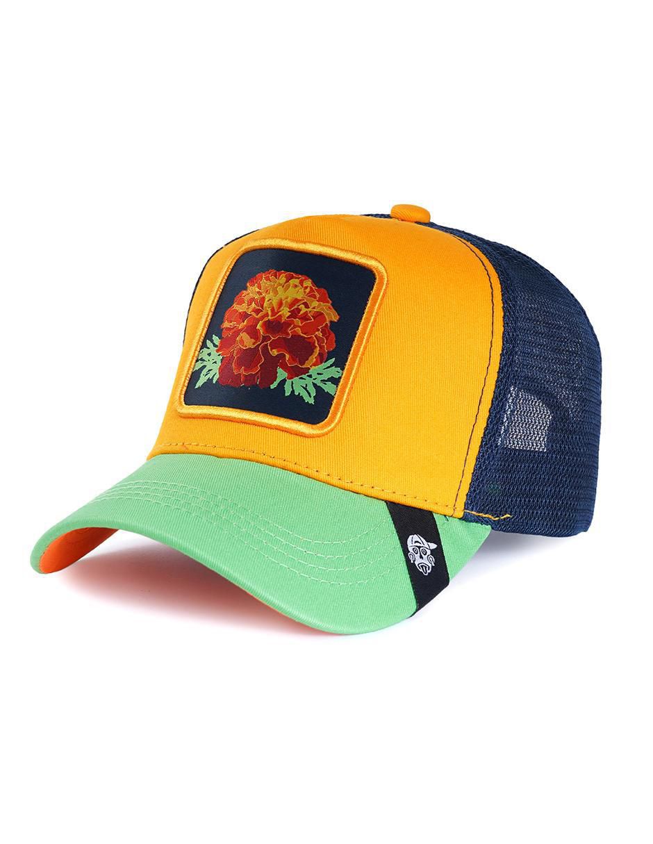 Gorra visera curva broche "para" casual pook nuevas 2026 flor de cempasuchil sin equipo "para" unisex