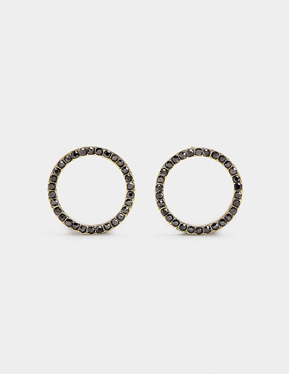 Aretes circulares Golden Delicates con acabado liso