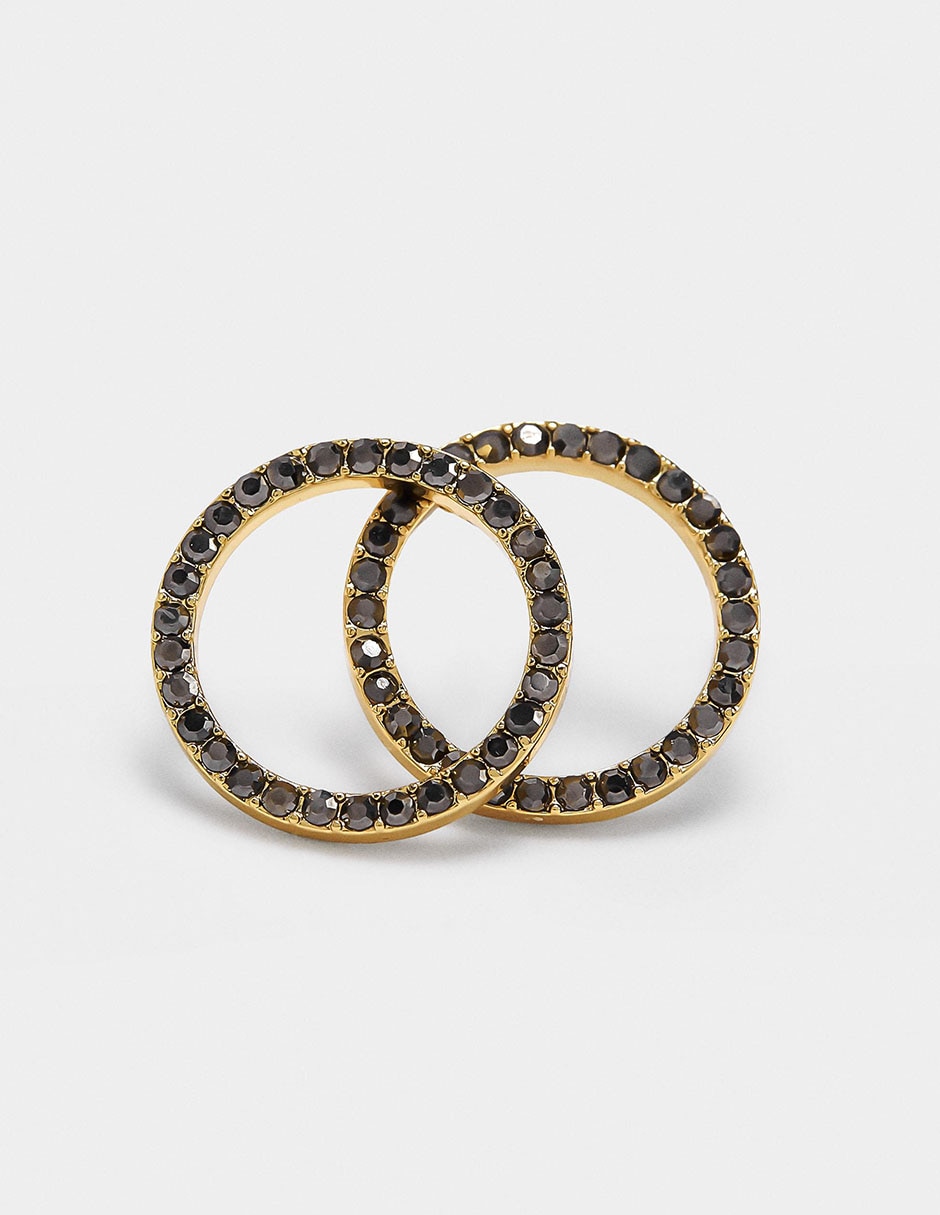 Aretes circulares Golden Delicates con acabado liso 2