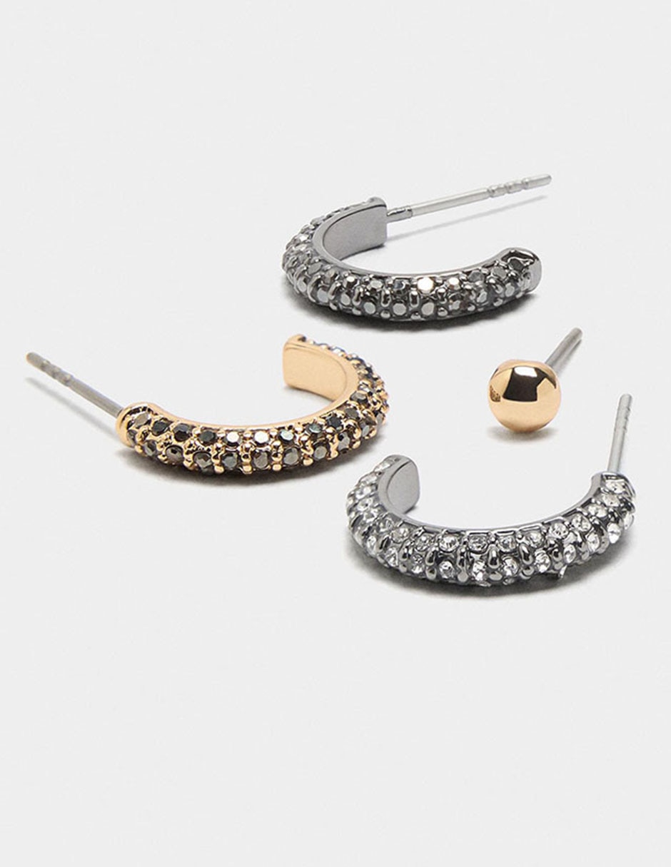 Set de aretes acabado martillado 2