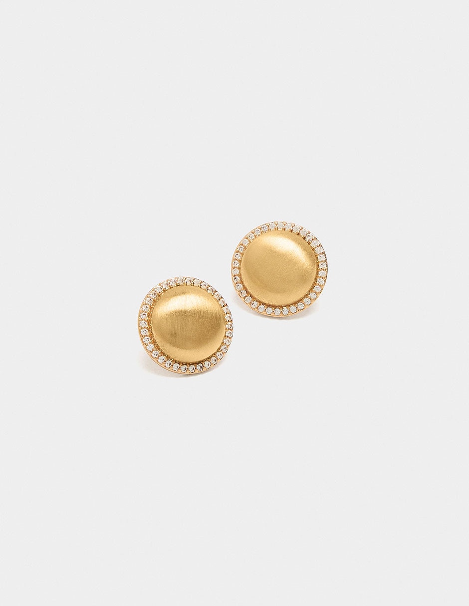 Aretes cortos Golden Delicates con acabado brillante 2