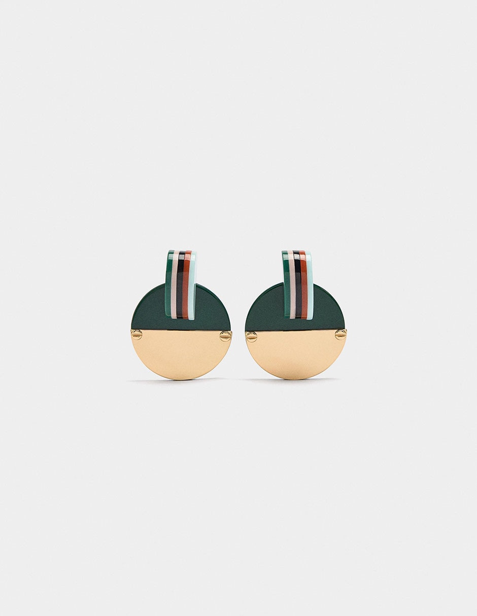 Aretes cortos circulares Funky Harmony