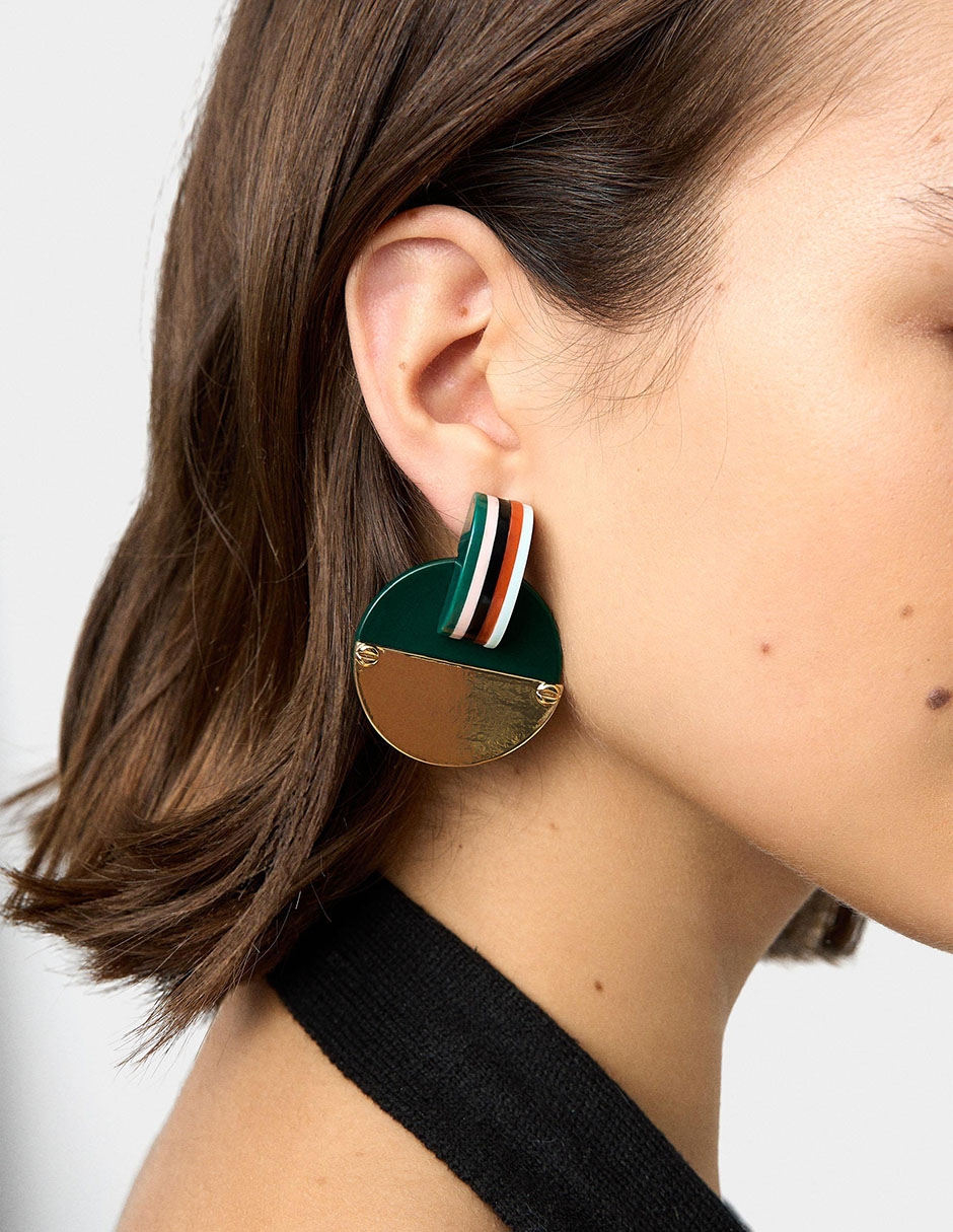 Aretes cortos circulares Funky Harmony 2