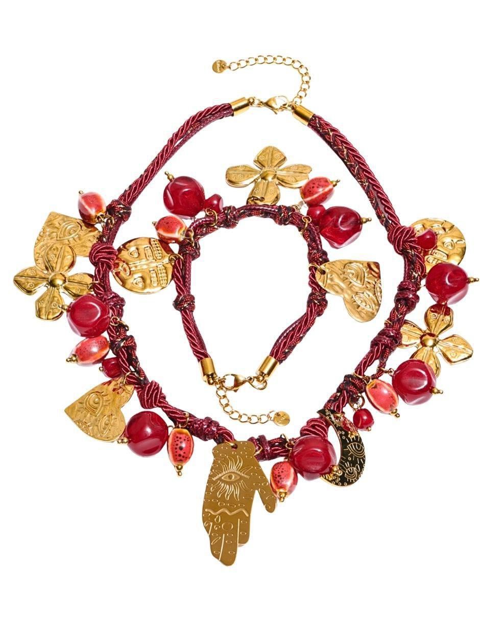 Set collar y pulsera Ancestral cerámica