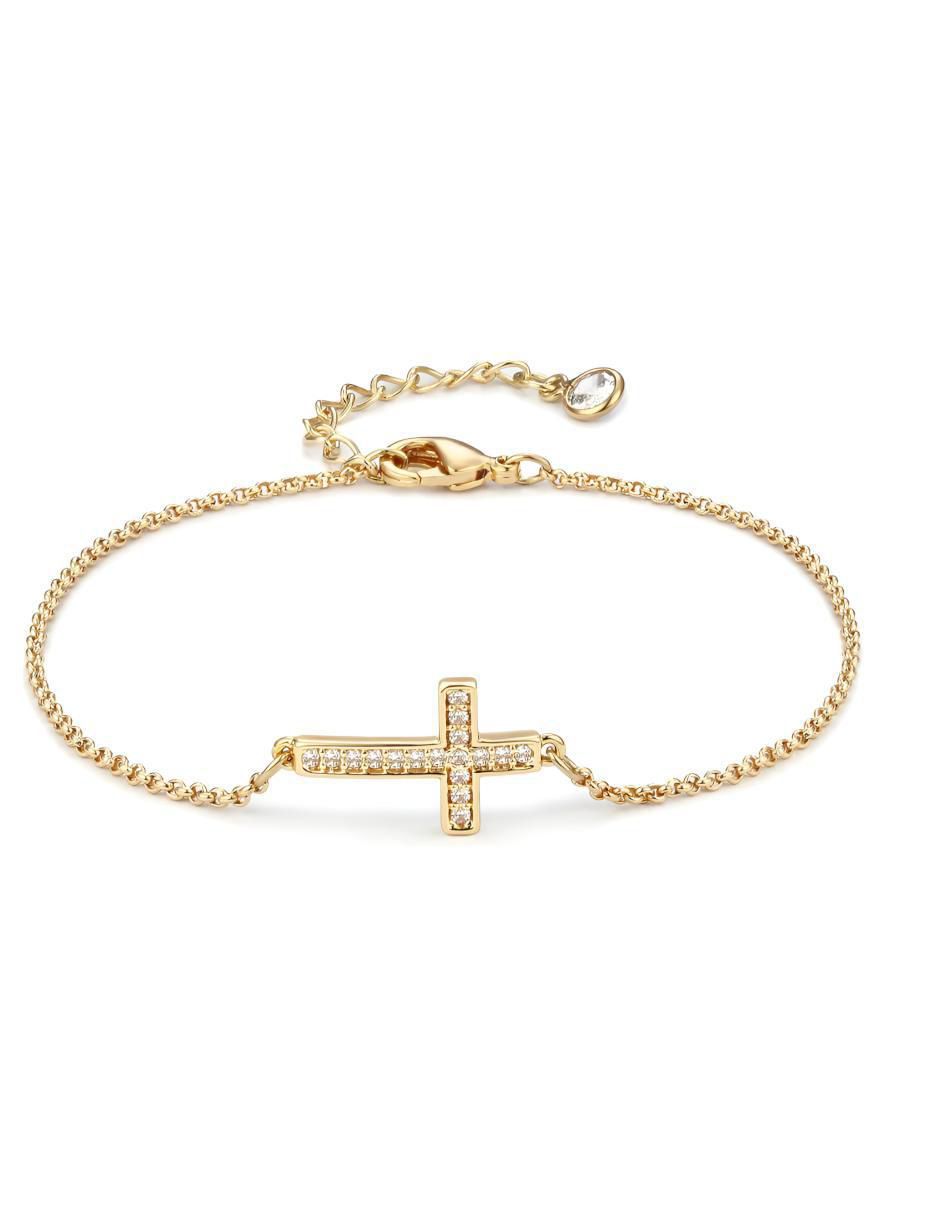 Pulsera de plata con zirconia P 925 acabado brillante