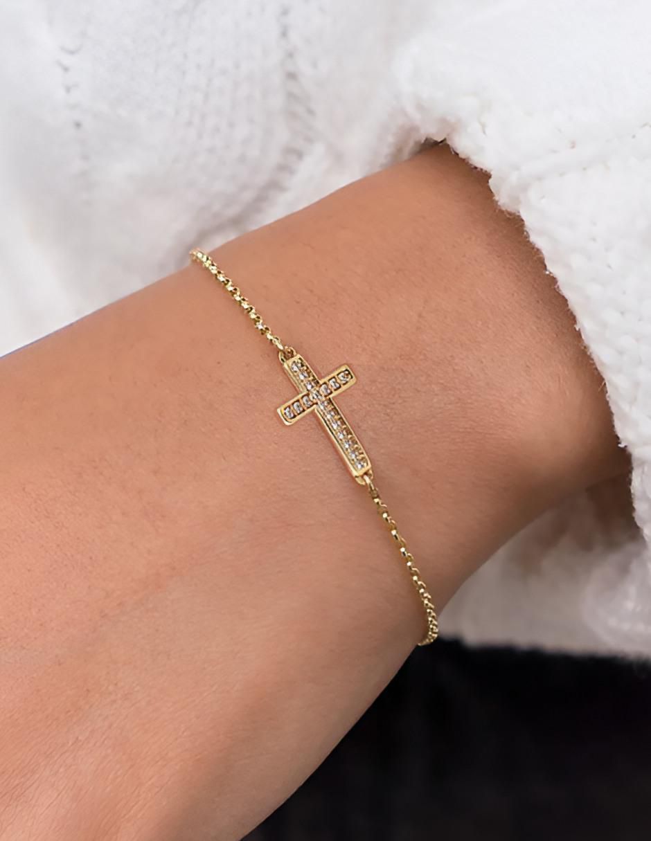 Pulsera de plata con zirconia P 925 acabado brillante 2