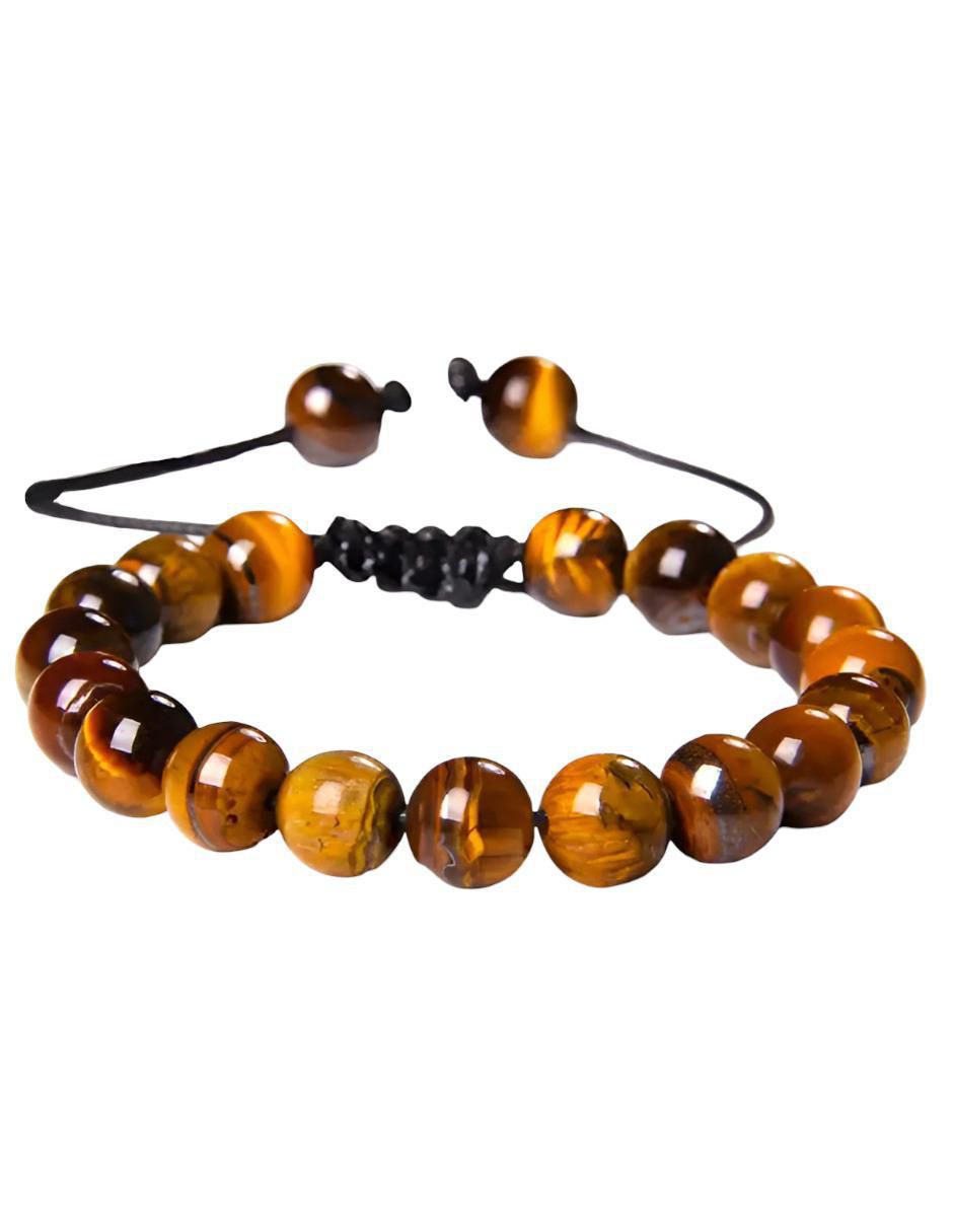 Pulsera con ojo de tigre acabado brillante