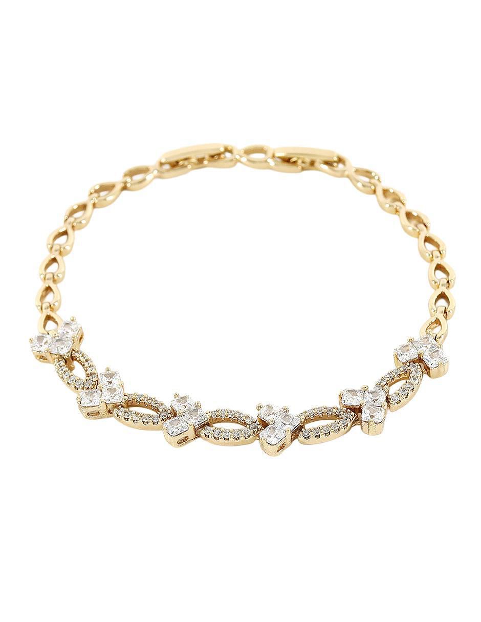 Pulsera zirconia 18 k acabado chapa de oro Pulsera zirconia 18 k acabado chapa de oro