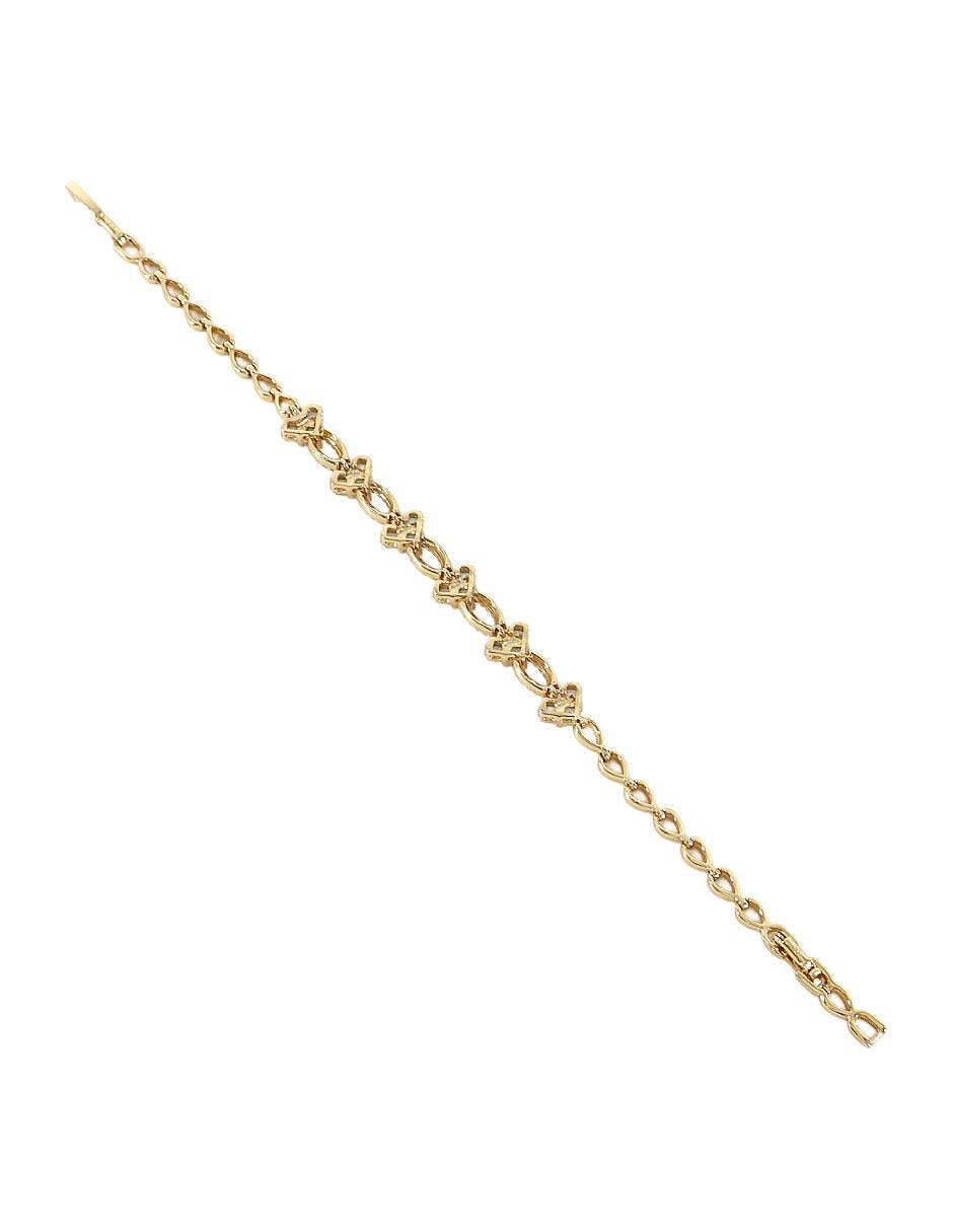 Pulsera zirconia 18 k acabado chapa de oro 4