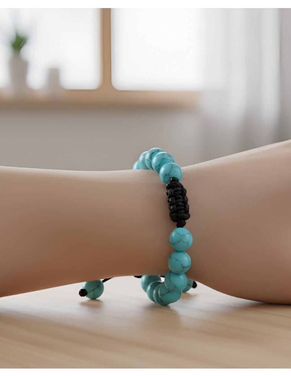 Pulsera con turquesa acabado brillante 4