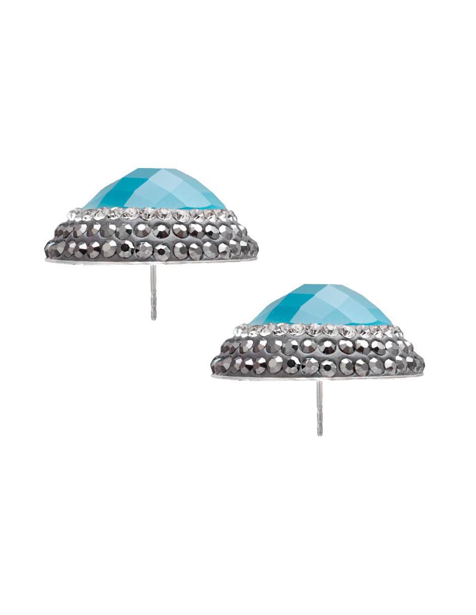 Aretes largos de gota Queen Farah de plata P 925 con acabado baño rodio ojo de gato 6