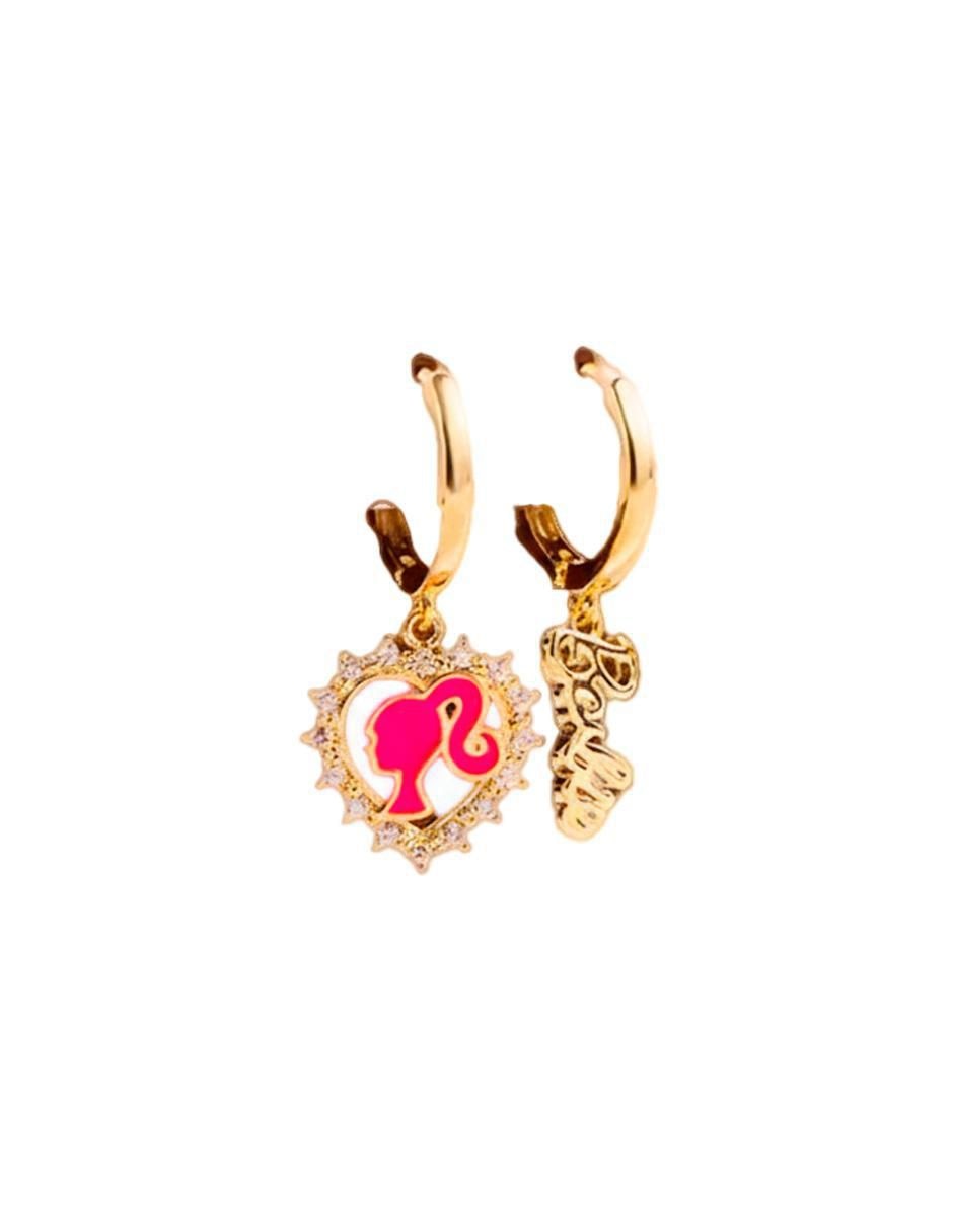 Set de Aretes Barbie de Oro laminado 9 k con acabado brillante zirconia cúbica 2