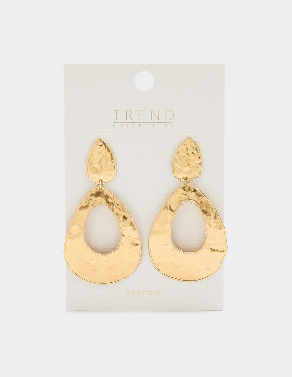 Aretes largos Trend Extra con acabado martillado 4