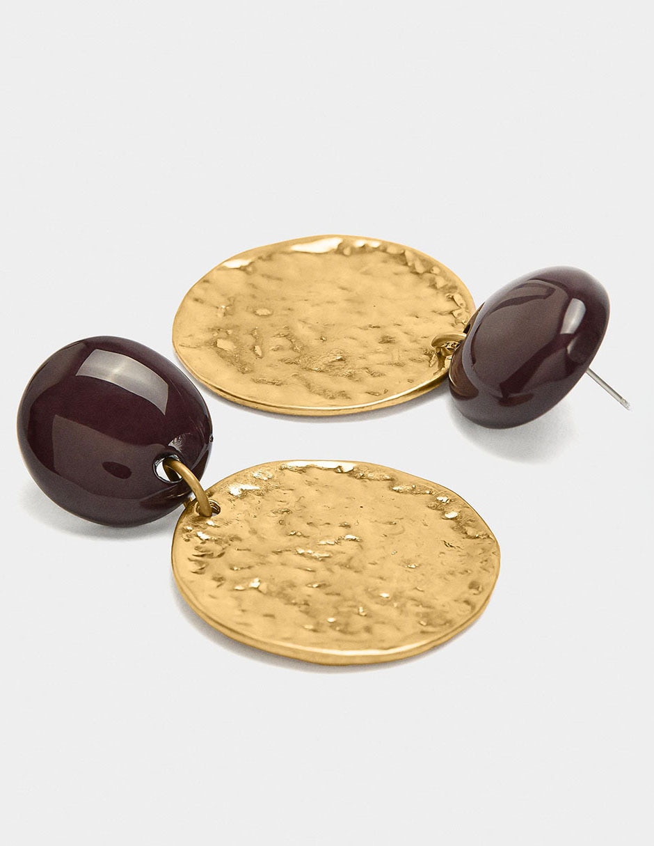 Aretes largos con acabado brillante 2