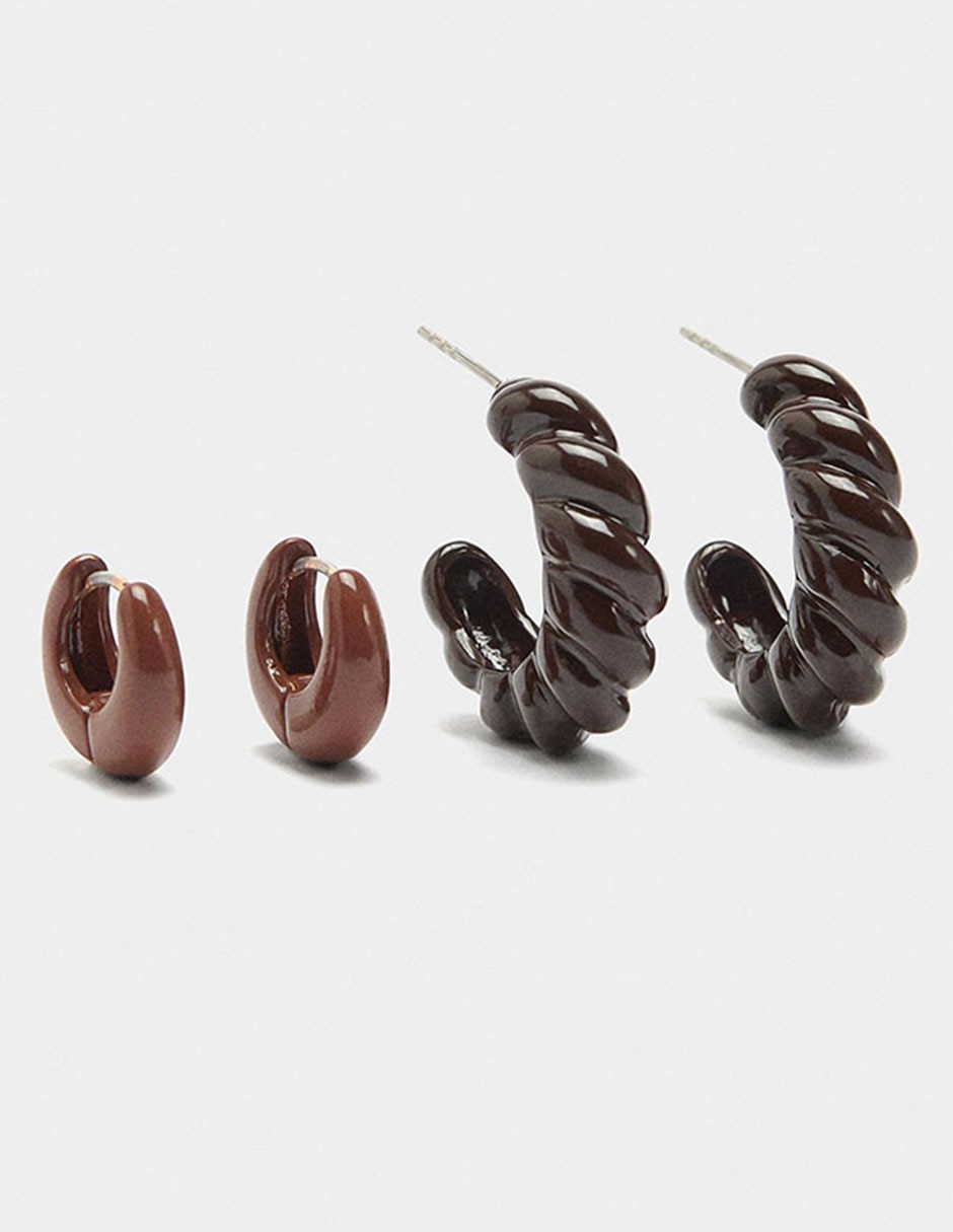 Set de aretes con acabado pulido