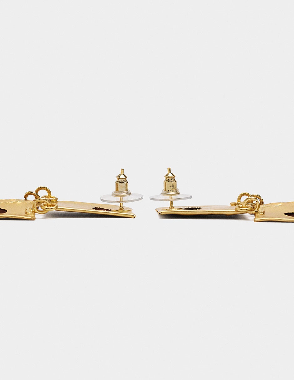 Aretes largos Trend Extra con acabado martillado 4