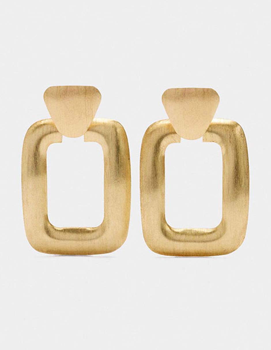 Aretes largos rectangulares Trend Extra con acabado cepillado