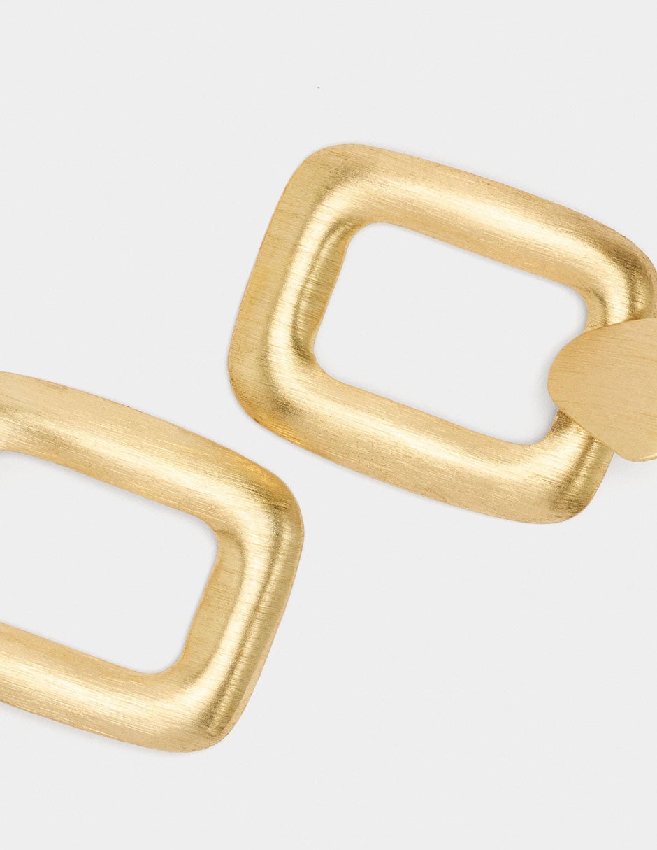 Aretes largos rectangulares Trend Extra con acabado cepillado 3