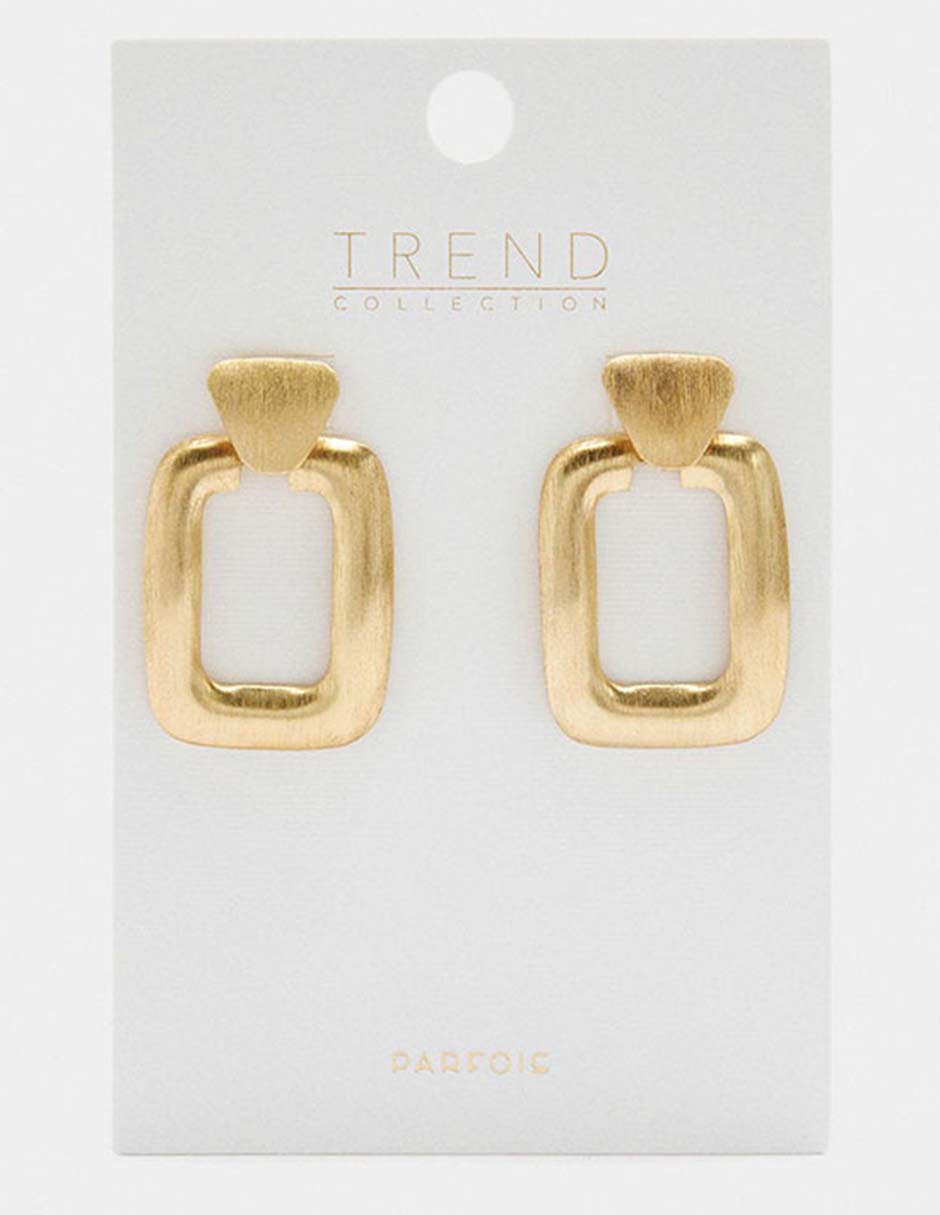 Aretes largos rectangulares Trend Extra con acabado cepillado 4