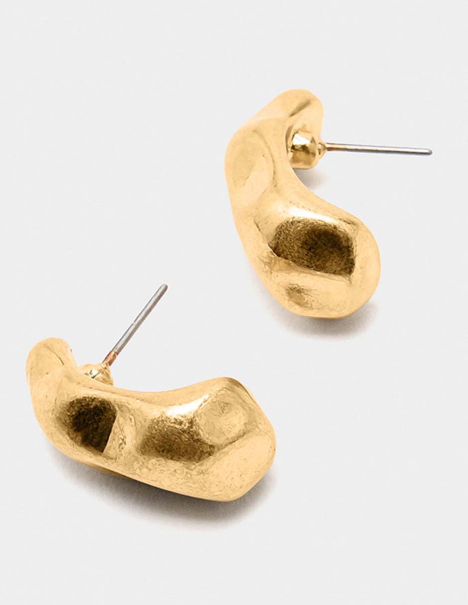 Aretes largos Golden Basics con acabado brillante 2