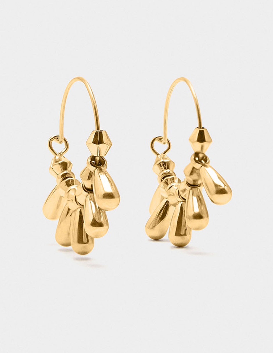 Aretes largos Golden Basics con acabado brillante