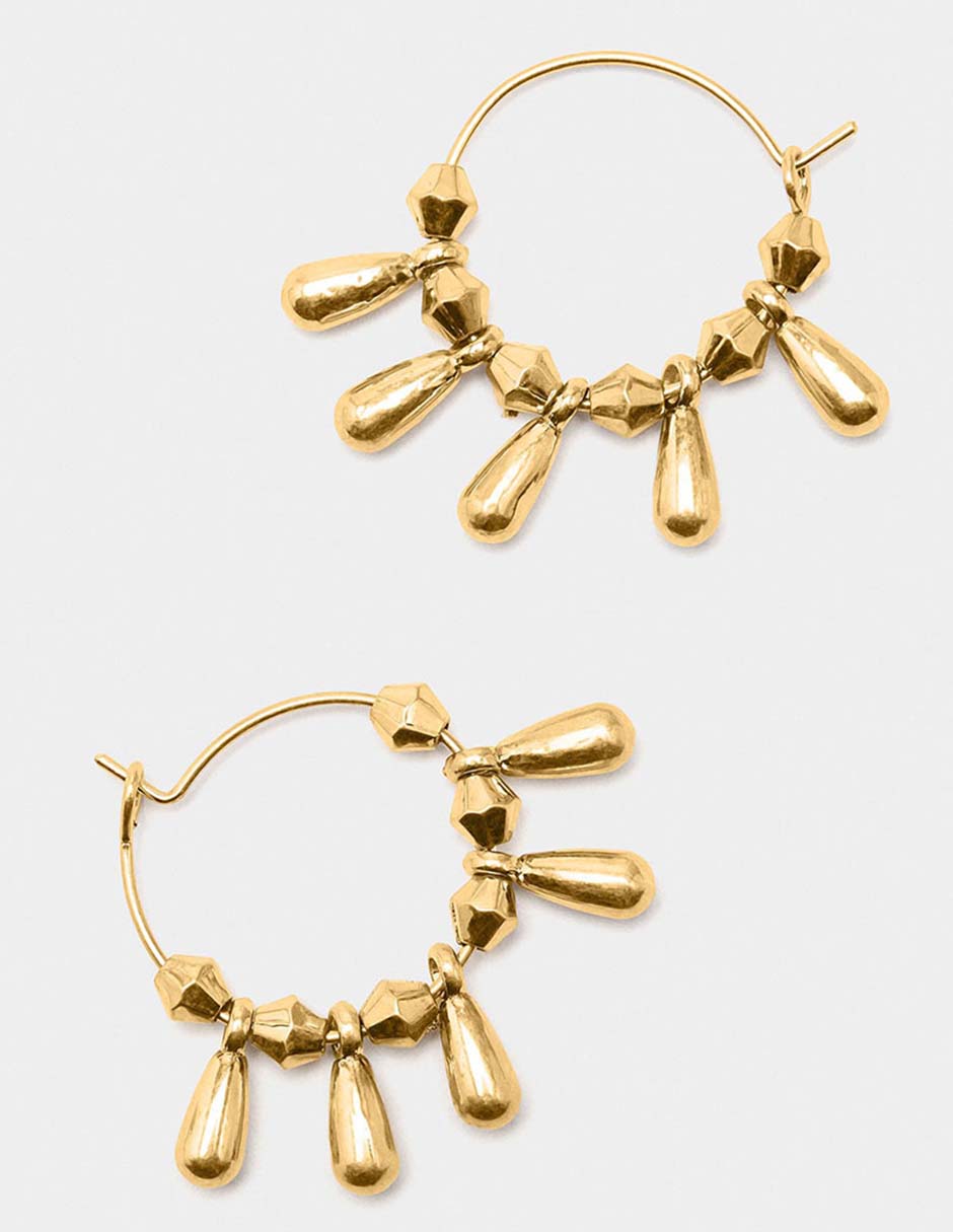 Aretes largos Golden Basics con acabado brillante 2