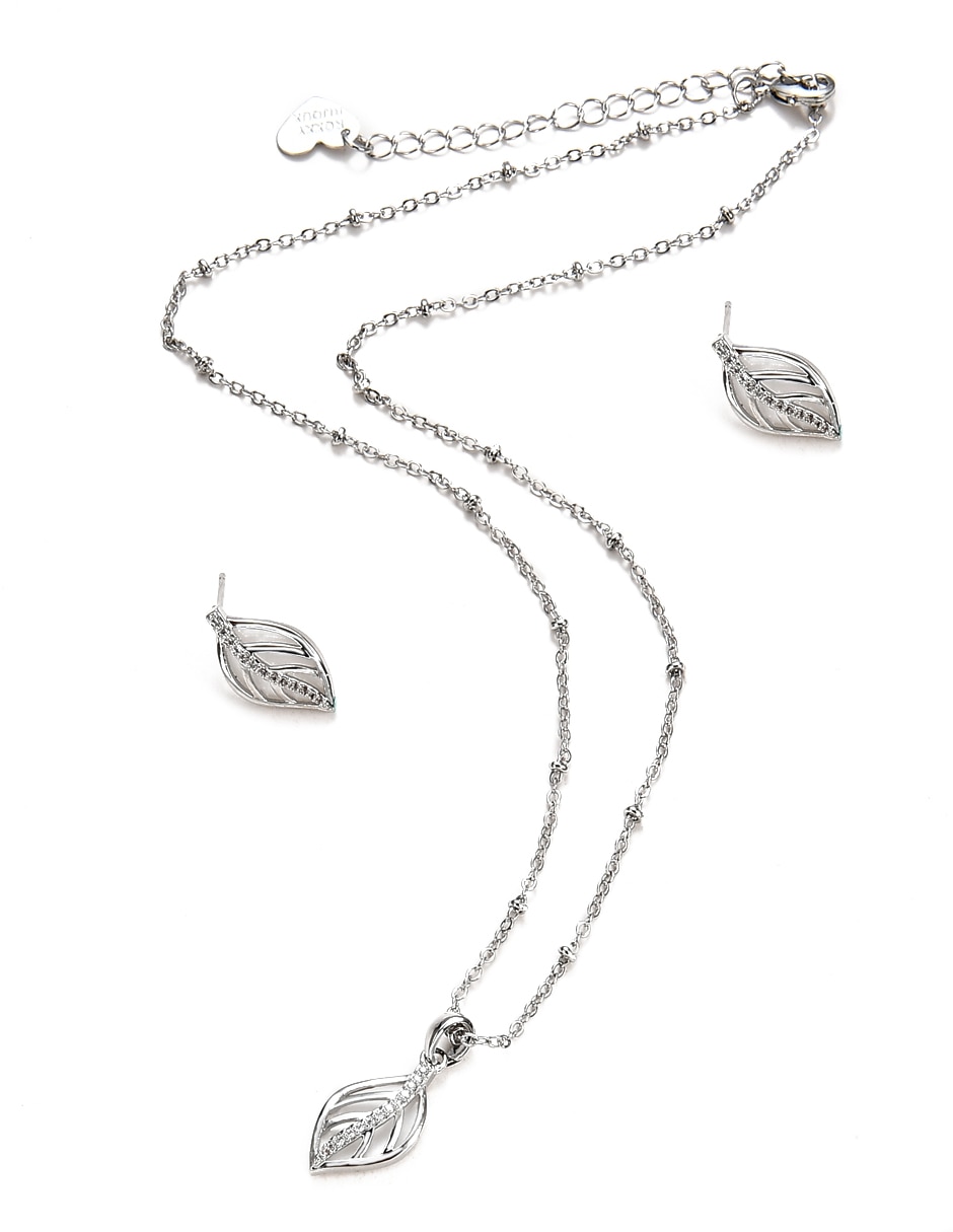Aretes y collar de hoja 4
