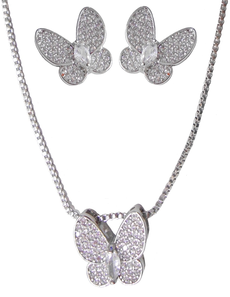 Aretes y collar de mariposa