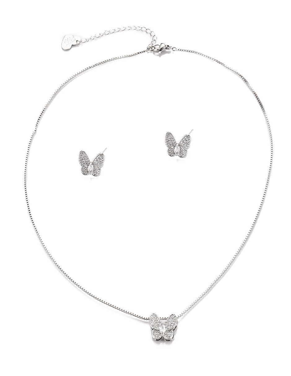 Aretes y collar de mariposa 2