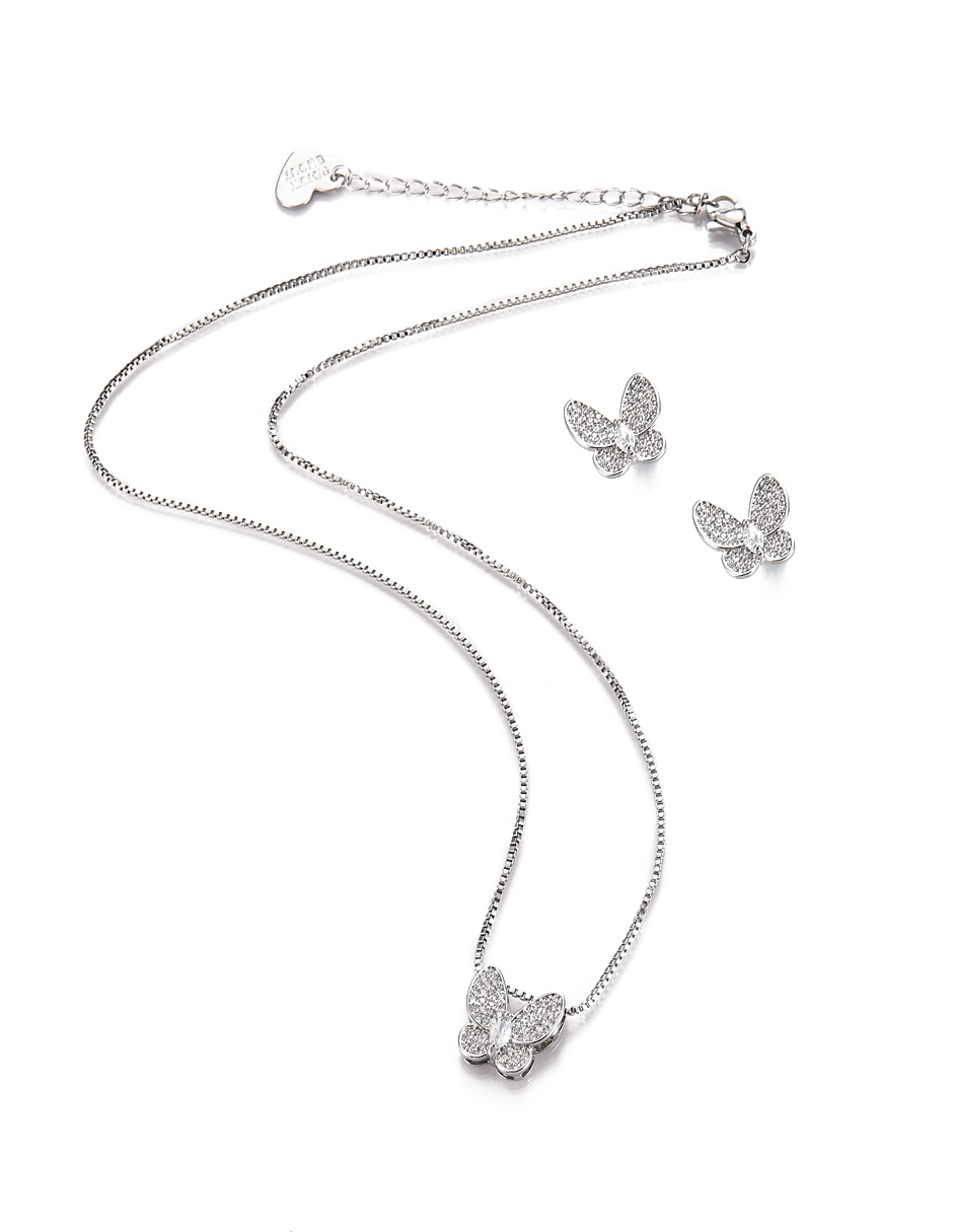 Aretes y collar de mariposa 4