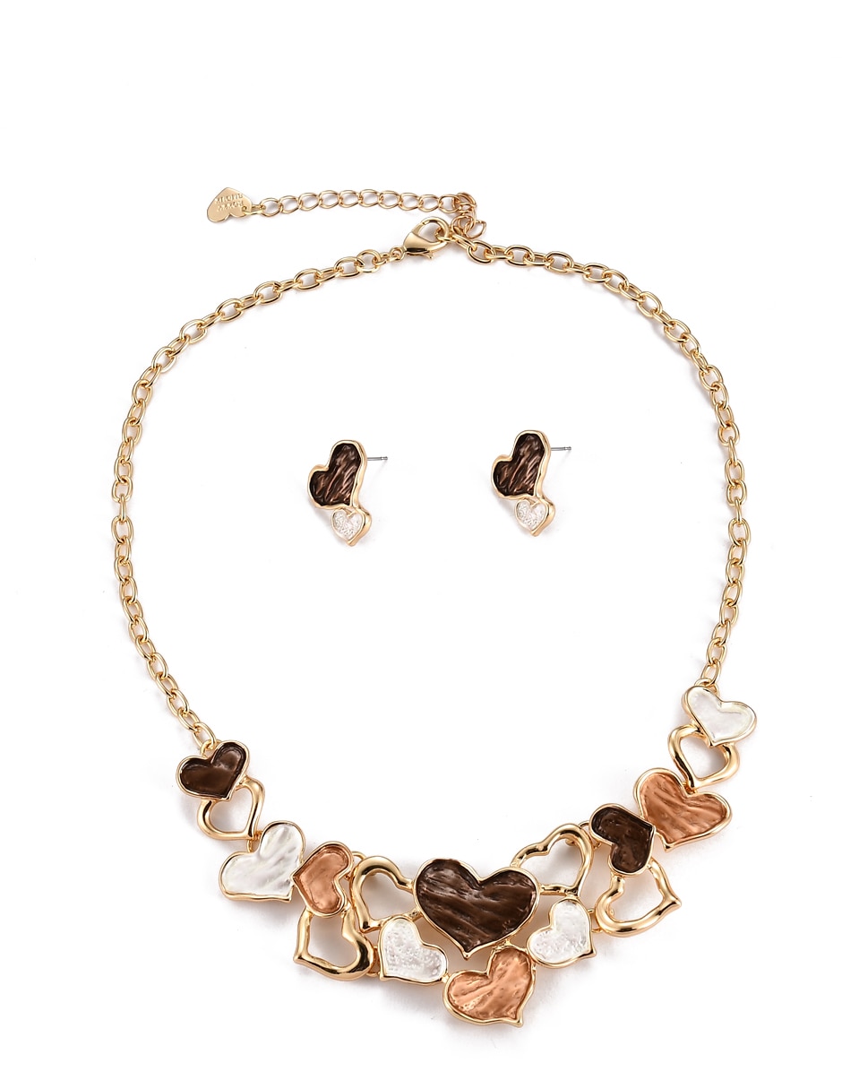Aretes y collar de corazón 2
