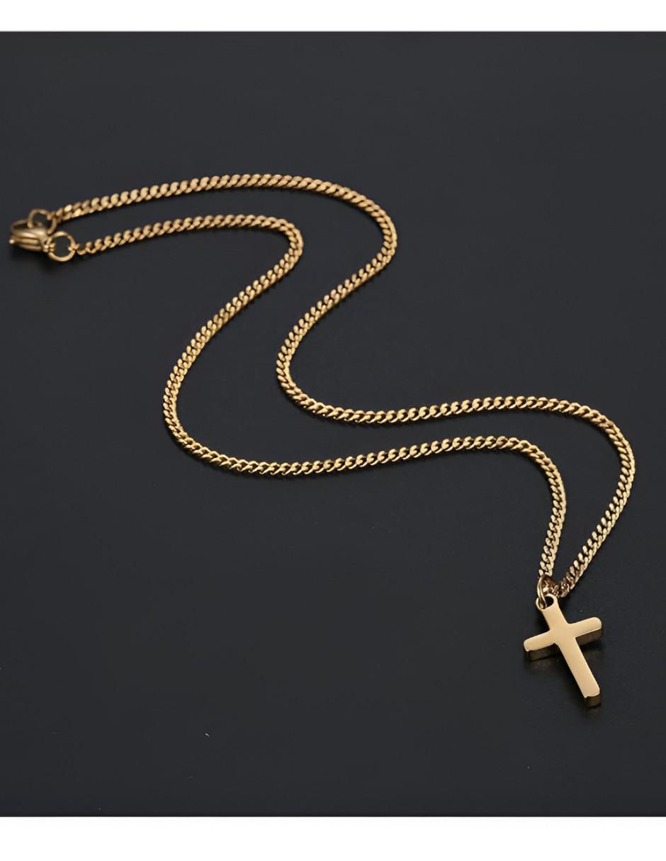 Collar de cruz de acero inoxidable 4