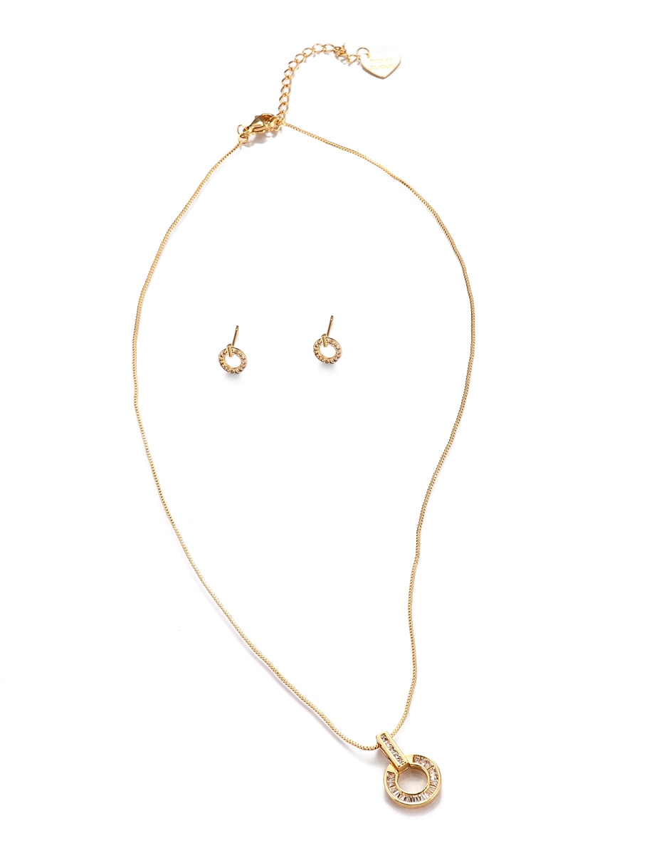Aretes y collar zirconia 4