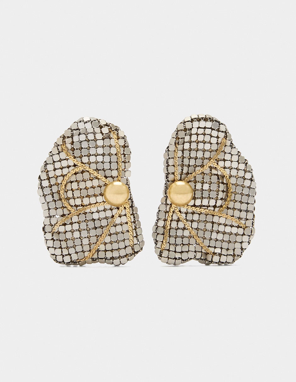 Aretes cortos Trend Extra con acabado espejo