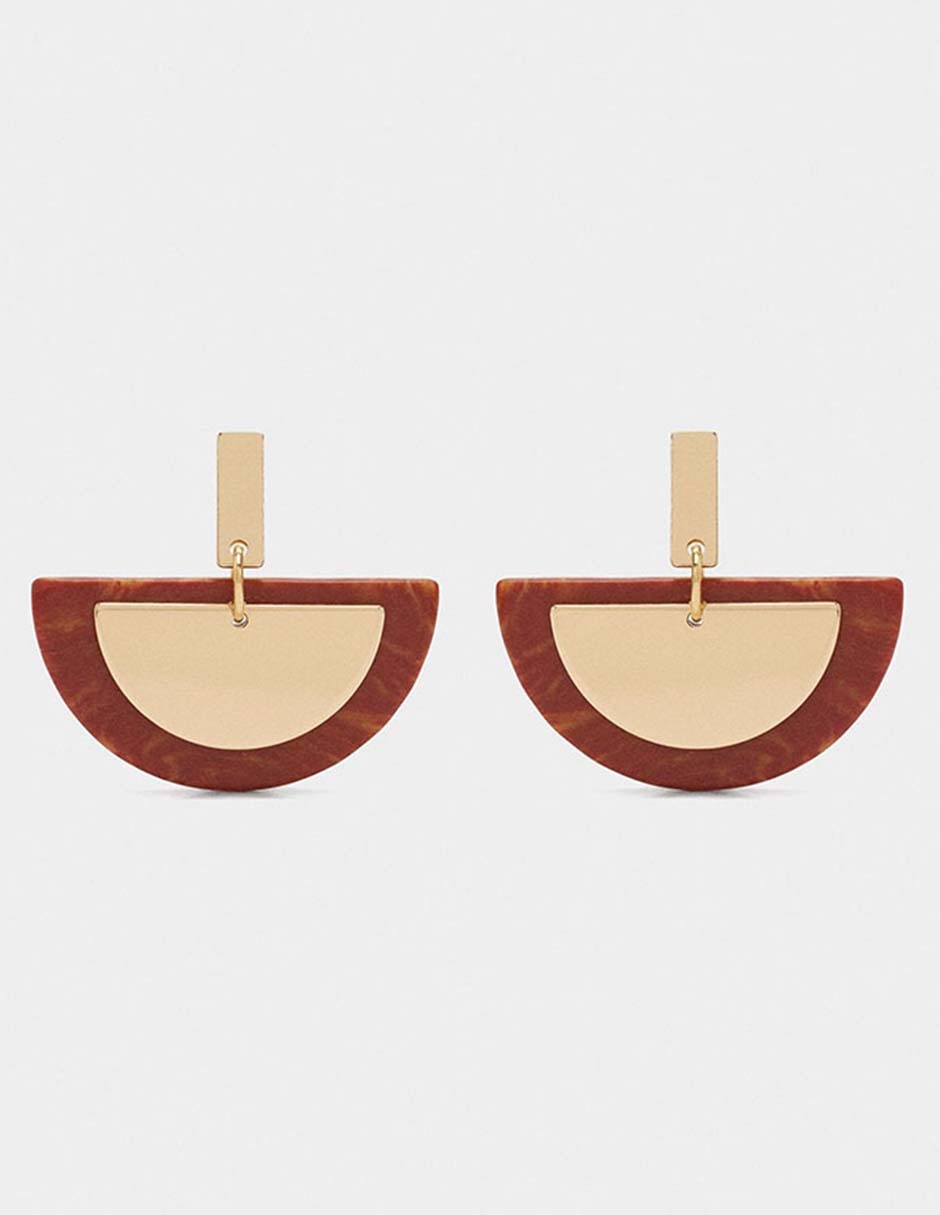 Aretes largos Wine & Dine con acabado brillante