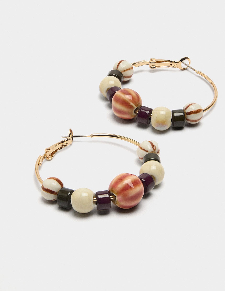 Aretes largos Maison Clay con acabado brillante 3