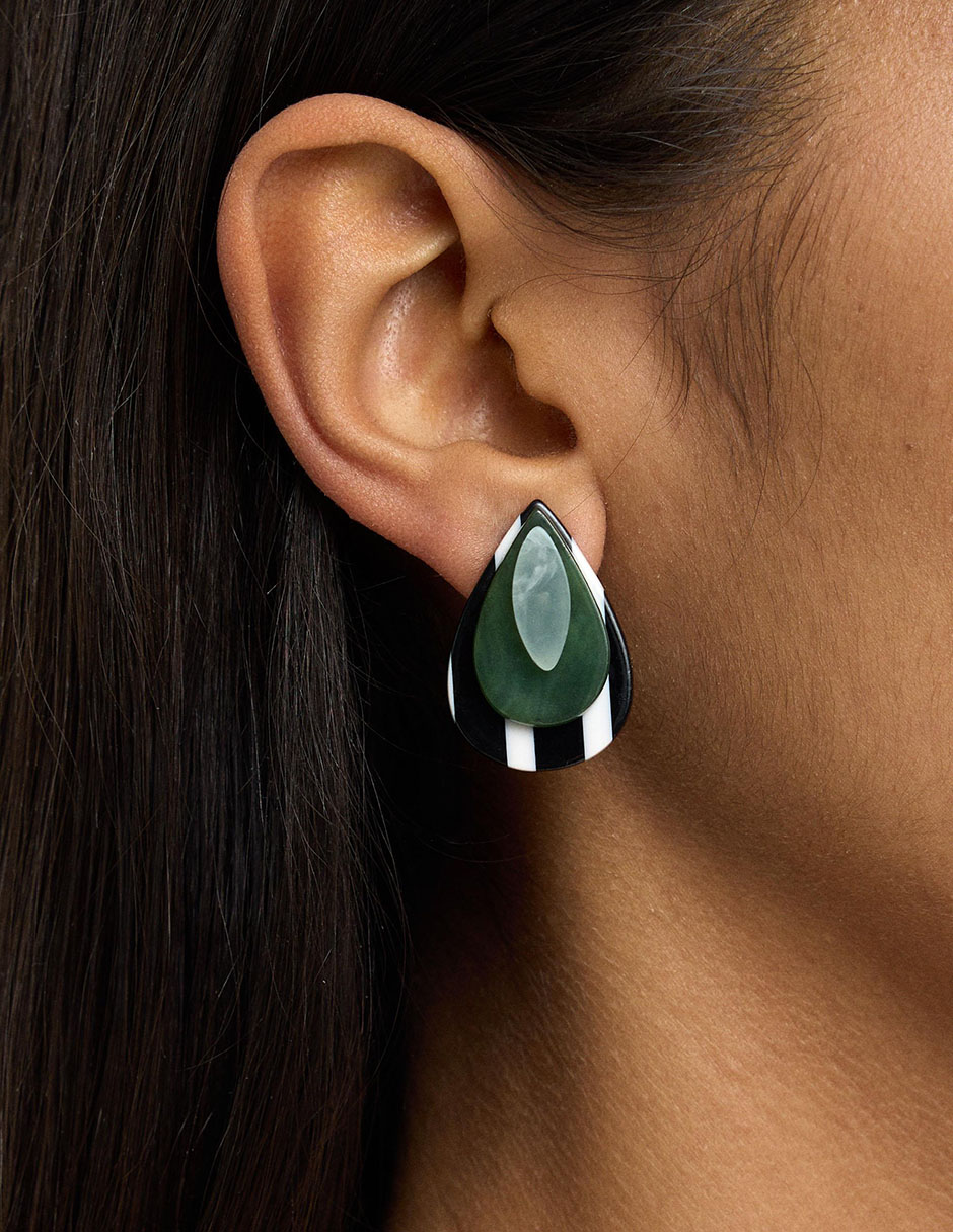 Aretes largos Wine & Dine con acabado brillante 2