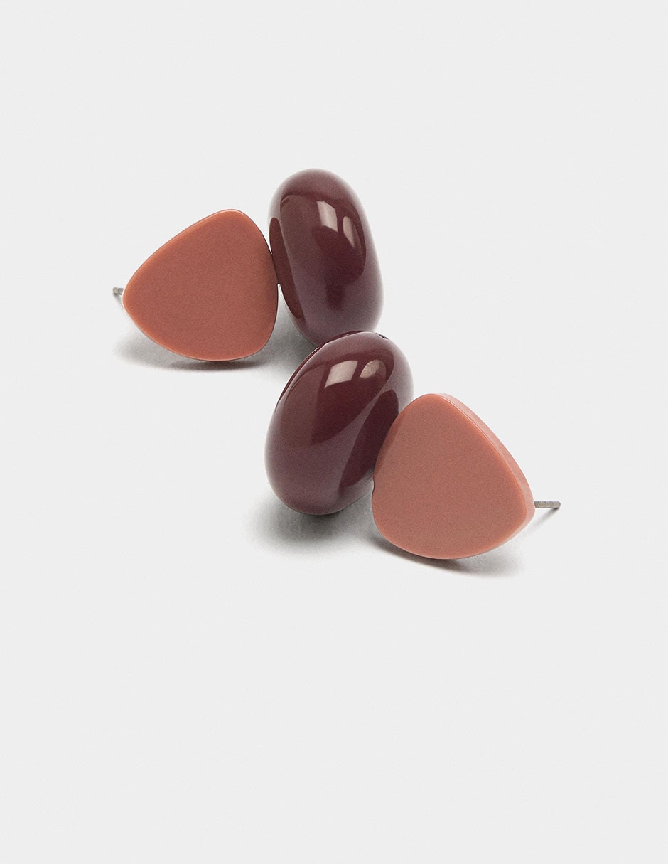 Aretes cortos Wine & Dine con acabado brillante 3