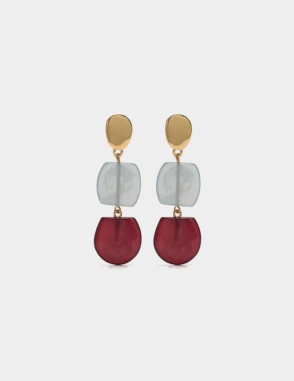 Aretes largos Wine & Dine con acabado brillante