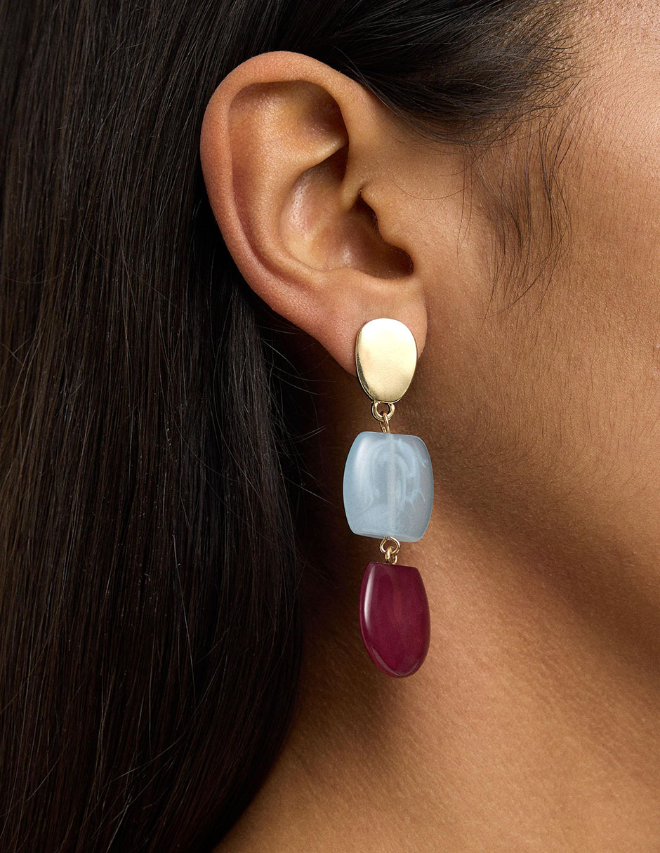 Aretes largos Wine & Dine con acabado brillante 2