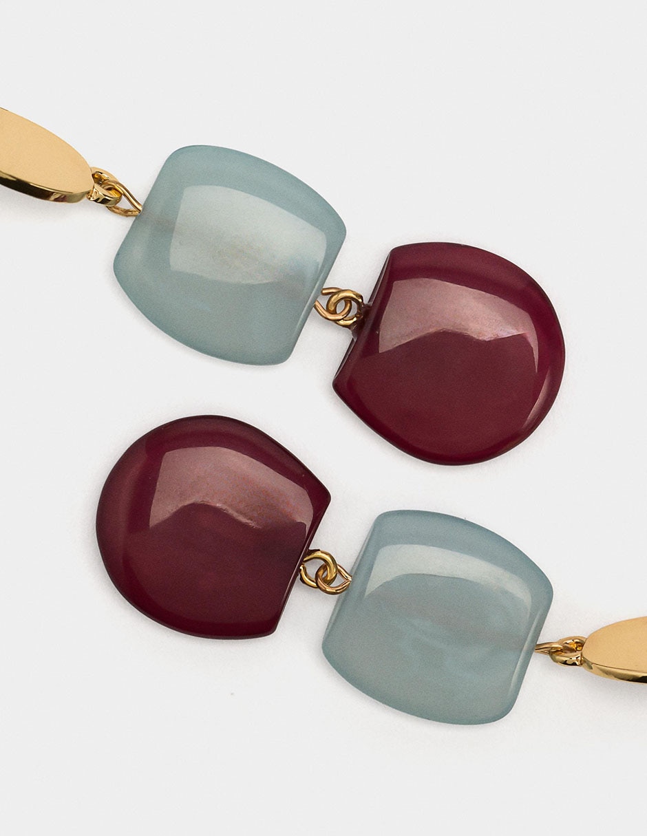Aretes largos Wine & Dine con acabado brillante 3
