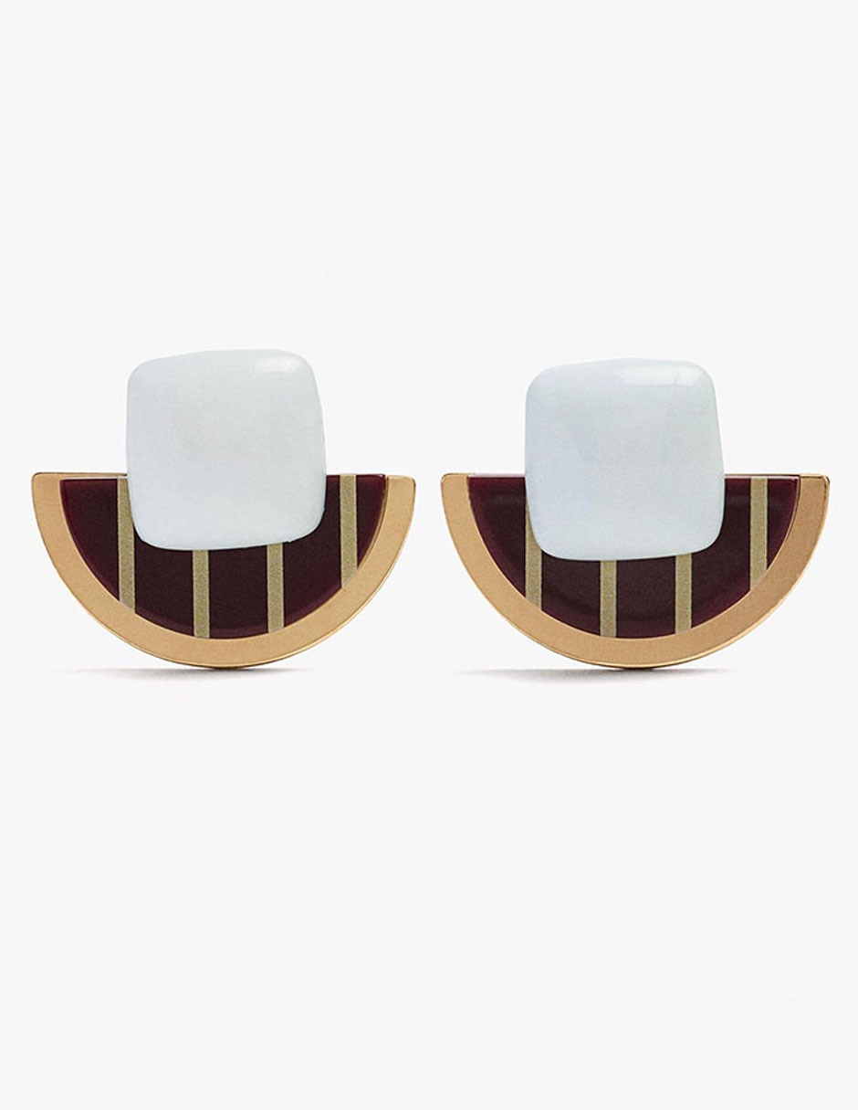 Aretes cortos Wine & Dine con acabado brillante