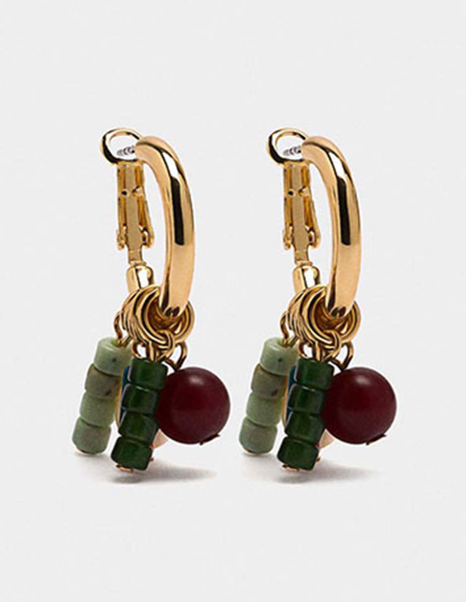 Aretes largos Wine & Dine con acabado brillante