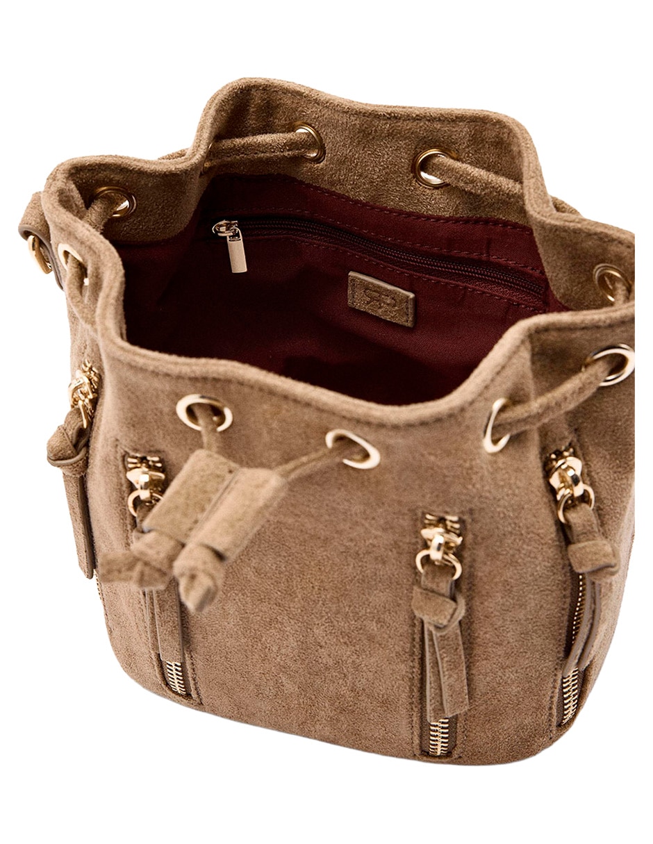 Bolsa bucket Zippers para mujer 4